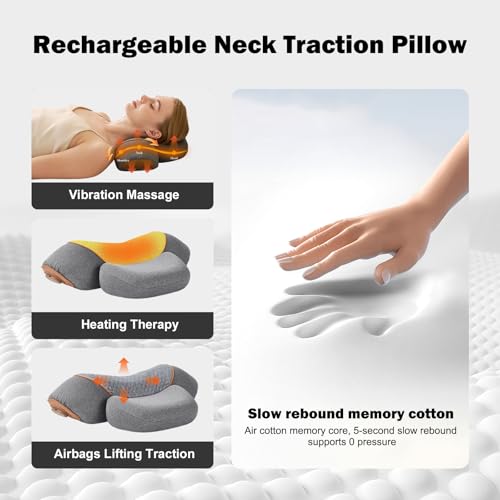 3-in-1 Rechargeable Neck Massager Pillow with Heat