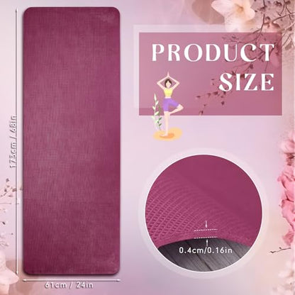 Timgle 6 Pack Yoga Mats Bulk 68x24 Inches Non Slip 4 mm Thick - color: Classic Color