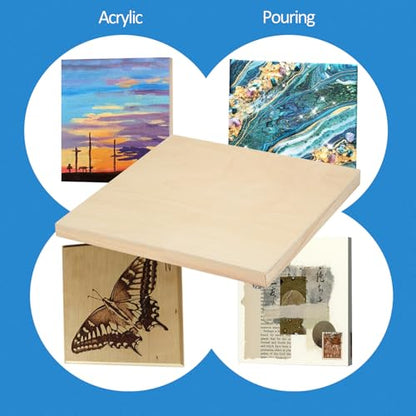 2 Pack 10x10'' Unfinished Gallery Birch Wood Canvas Panels | Birch Wood Panels Kit, 1 1/2" Deep Art Cradle Boards for Painting, Pouring, Burning,Epoxy Resin, Laser Engraving Cutting - size: 10*10 2 Pack