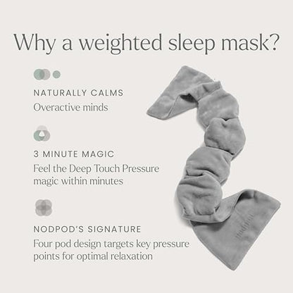 nodpod Patented Gentle Pressure Sleep Mask, Weighted Eye Mask - color: Elephant Gray Cotton