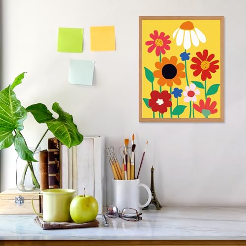 Nuberlic 10 Packs 8X10 Pre Drawn Canvas for Painting Floral Pre Printed Canvas Painting Kit Vibrant Botanical Pre Drawn Canvas to Teens Night Party Supplies - size: 8x10, style: Floral Pattern