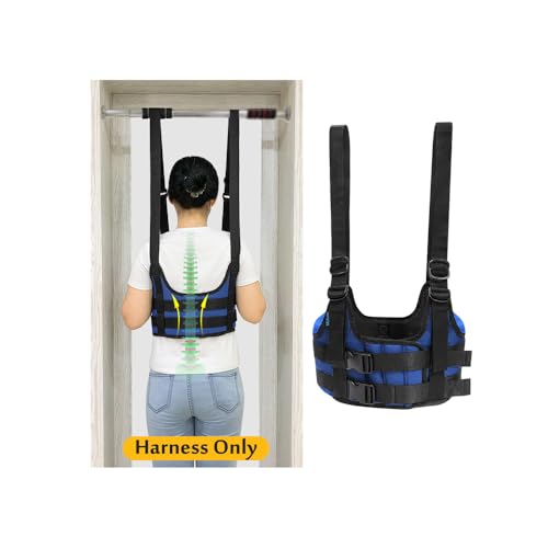 Back Stretcher, Lumbar Traction Device, Spine Decompression Belt for Pain Relief, Spinal Back Stretcher Belt, Thoracic Spinal Decompression Harness, Portable Stretching Device (Medium) - color: Blue