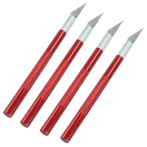 20 Pack Craft Knife Set, Red | Precision Utility Knives, For Paper, Cardboard, Stencil, Model Making & DIY Projects - color: Red