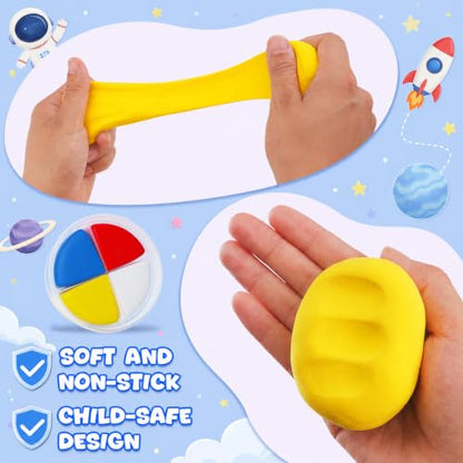 Air Dry Clay Kit -12 Space Theme Modeling Clay for Kids Arts and Crafts | Ultra Light & Soft,Safe & Non-Toxic,No-Sticky & Crack,DIY Molding Clay with Sculpting Tools,Party Favors Gifts for Girls Boys - color: #04Dark Blue- Children's Drem Star