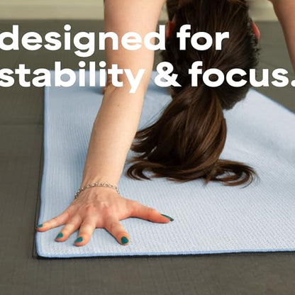 S&T INC. Aura Microfiber Yoga Mat Towel with Grip, 24" x 72", Blue | Silicone Grip Backing, Soft and Absorbent, Quick-Dry for Gym, Pilates, and Hot Yoga, Compact for Gym Bag, Machine Washable - color: Blue
