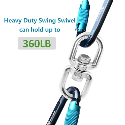 Bonsicoky M5 Double Ended Swivel Eye Hook, 2 Pcs | 304 Stainless Steel, Eye to Eye Swivel, Shackle Ring Connector - color: M5, size: 2 PCS