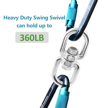 Bonsicoky M5 Double Ended Swivel Eye Hook, 2 Pcs | 304 Stainless Steel, Eye to Eye Swivel, Shackle Ring Connector - color: M5, size: 2 PCS