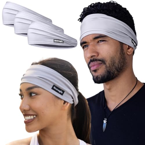Good Bands Sweat Headbands for Men and Women, Non Slip Workout Sweatband - color: Gray, size: Single