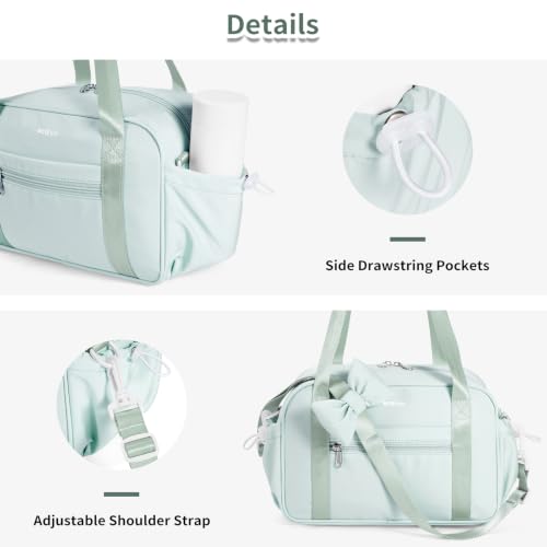 ECOHUB Small Gym Bag for Women, Mini Gym Duffle Bag with Wet Compartment, Cute Bowknot Sports Bag, Gym Tote Bag Dance Yoga Workout Travel Bags Green - color: Green