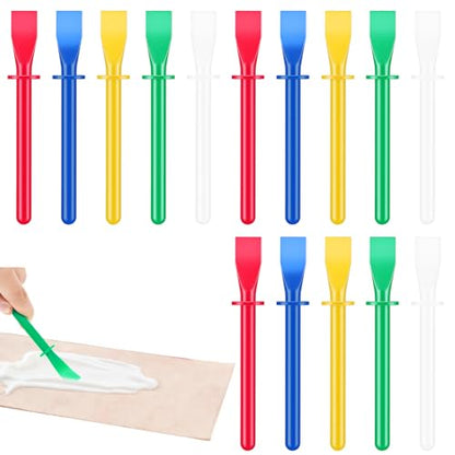 15Pcs Silicone Glue Brush, Flatback for DIY Woodworking Crafts | Painting Mixing & Spreading Reusable Glue Spreader Plastic Spreader Tool Set