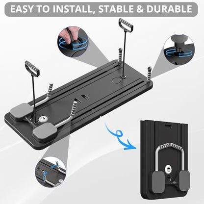 JANUA Pilates Board - Pilates Reformer Set, Multi-Purpose Foldable Pilates Reformer Board for Home, 5 in 1 Pilates Sliding Board - color: Black