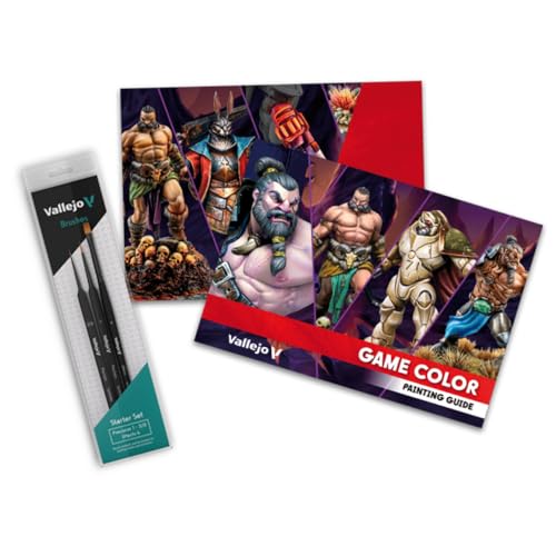 Vallejo - Inspiration Color Set | Game Color Range Paint Kit | Acrylic Paints for Fantasy Miniatures | User Guide and Brush Kit included | Non-Toxic Formulation | 48 Bottles x 18 ml (0.60 fl.oz.)