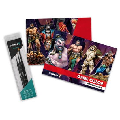 Vallejo - Inspiration Color Set | Game Color Range Paint Kit | Acrylic Paints for Fantasy Miniatures | User Guide and Brush Kit included | Non-Toxic Formulation | 48 Bottles x 18 ml (0.60 fl.oz.)