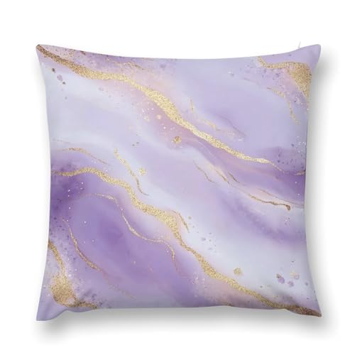 Purple Marble Decorative Throw Pillow Covers 18x18 Inch - color: Purple Marble