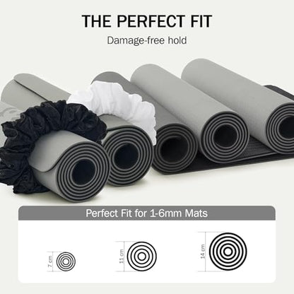 Slim Panda Yoga Mat Scrunchie,Style & Cute Mat Holder,Stretchable Velvet Fabric Fit All Standard Yoga Mats (mat not included) - color: Black&white 2pcs