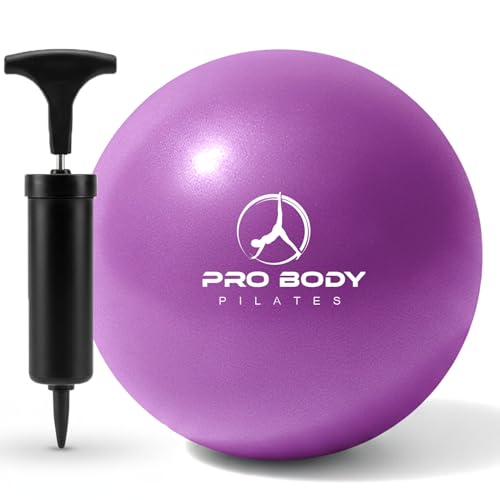 ProBody Pilates Ball Small with Pump - 9 Inch Small Exercise Ball - color: Purple