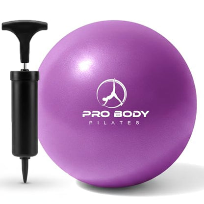 ProBody Pilates Ball Small with Pump - 9 Inch Small Exercise Ball - color: Purple