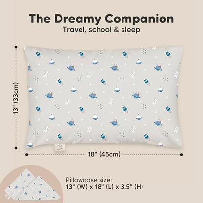 Toddler Pillow with Pillowcase, 13x18 My Little Dreamy Pillow (Cosmo) - color: Cosmo