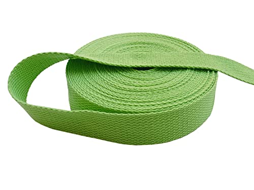 1 Inch Cotton Webbing 10 Yards Cotton Strap for Tote Canvas Bags Crafts Sewing (2018 Light Green) - color: 2018 Light Green