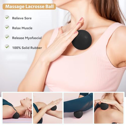 HASHMUST Pilates Ring Kit 12 PCS for Women, Home Workout Equipment with Magic Circle, Mini Exercise Ball, Resistance Bands, Massage Lacrosse, Yoga Strap, Full-Body Fitness Set for Toning & Gift - color: Black