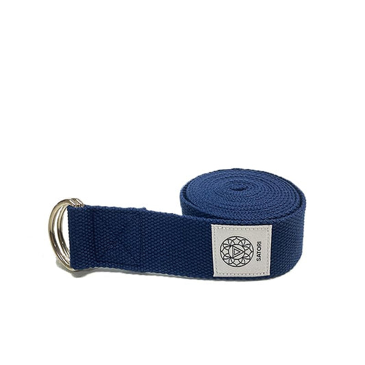 Yoga Strap for Stretching, Exercise, Flexibility Training, Durable Cotton with Double D-Ring, Improves Flexibility for Yoga, Workout, Pilates. - color: Blue