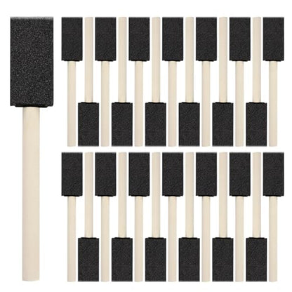 40 Pcs 1'' Foam Paint Brushes, Sponge Paint Brush, Wooden Handles Foam Brush, Sponge Brushes for Painting, Craft, Staining, Varnish, Touch Up - size: 40 Packs 1 inch