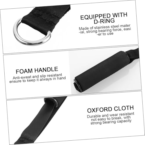 Garneck 4pcs Resistance Band Handles Plastic D Ring Exercise Strap Foam Handle Band Fitness Equipment for Home Gym Overhead Strength Training Stretching Black - color: 4pack