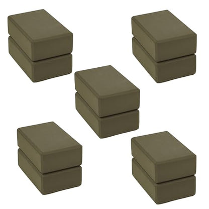 3in Foam Bulk Yoga Blocks, 10 Pack - color: Olive Green