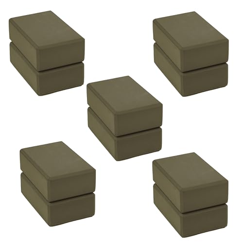 3in Foam Bulk Yoga Blocks, 10 Pack - color: Olive Green