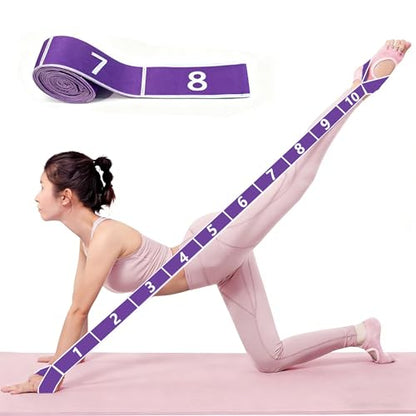 Yoga Strap 8 Loop, Adjustable Stretching Strap For Yoga Ballet Gymnastics, Multi Loop Yoga Belt - color: Dark purple little person style