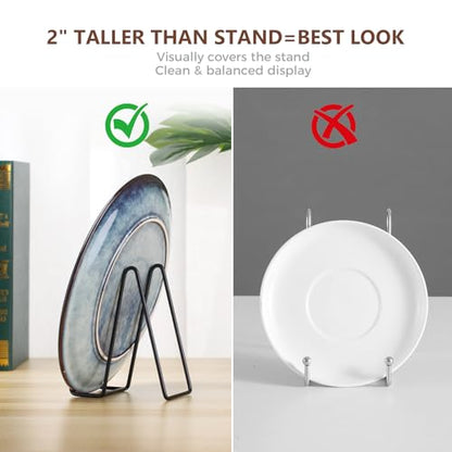 LIONWEI LIONWELI Plate Display Stand Easel Holders - 8" Tabletop Metal Stands for Decorative Plates, Picture Frames and Cookbooks - Black, 2-Pack - size: 8 inch (2 pieces)