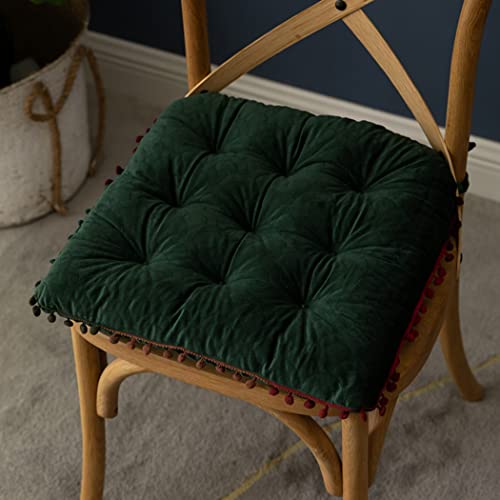 Round Throw Pillow Thickened Seat Cushion Sofa Cushion Meditation Pillow Living Room Window Balcony Decoration Pillow (15.7in, Square Dark Green) - color: Square Dark Green, size: 15.7in