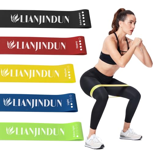 Lianjindun Loop Resistance Exercise Bands Set for Home Gym, Set of 5 - color: Colour Set