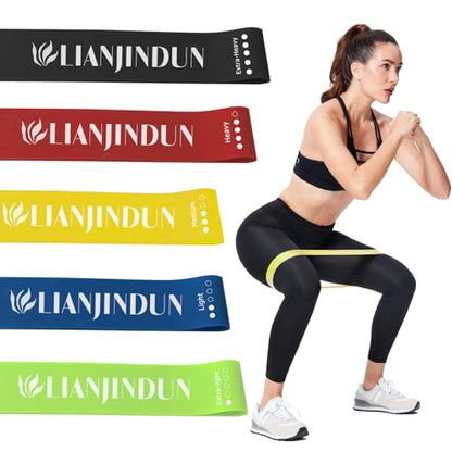 Lianjindun Loop Resistance Exercise Bands Set for Home Gym, Set of 5 - color: Colour Set
