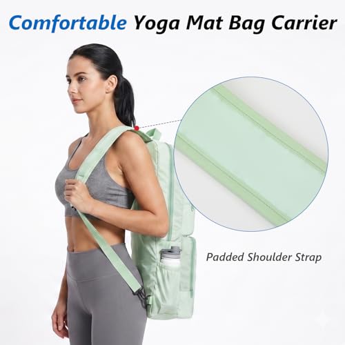VISEMAN Yoga Mat Bag Carrier Waterproof Yoga Backpack with Multi Pockets, Lightweight Adjustable Yoga Bag for Mat, Yoga Blocks, Yoga Accessories - color: Cyan