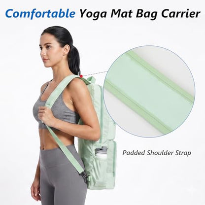 VISEMAN Yoga Mat Bag Carrier Waterproof Yoga Backpack with Multi Pockets, Lightweight Adjustable Yoga Bag for Mat, Yoga Blocks, Yoga Accessories - color: Cyan