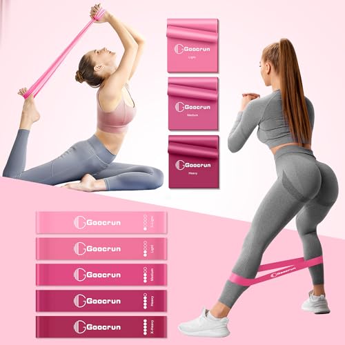 Goocrun Pilates Ring Set Exercise Equipment, with Exercise Resistance Bands Set, Pilates Ball, Sliding Disks. Portable Home Gym - with Fitness Guide Poster - color: Pink, size: Basic-level