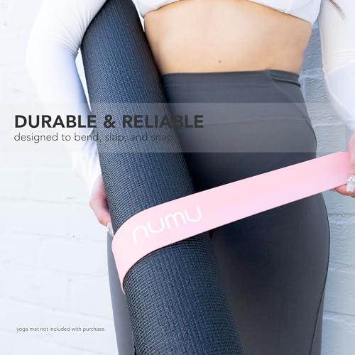 Numu Yoga Mat Strap Slap Band - Easy Snap On to Keep Exercise Mat Tightly Rolled and Secured for Yoga Mat Storage and Travel - color: Pink