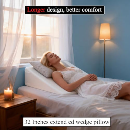 Wedge Pillow for Acid Reflux Relief, Memory Foam Acid Reflux Pillow - size: 7.5 IN