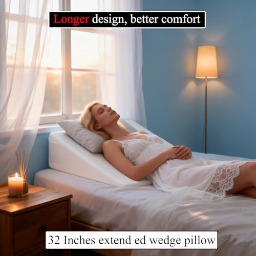 Wedge Pillow for Acid Reflux Relief, Memory Foam Acid Reflux Pillow - size: 12 IN