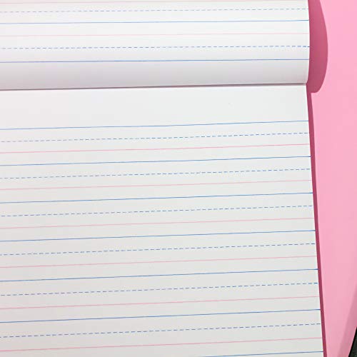 BAZIC Cursive Writing Pad, 10.5 x 8 Inch | 50-sheet cursive writing pad, Solid baselines and a dashed center guideline for handwriting