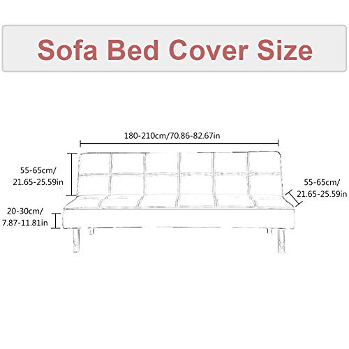 MIFXIN Armless Sofa Cover Futon Slipcover Stretch Spandex Washable Folding Sofa Bed Non-Armrest Couch Furniture Protector Sofa Slip Cover Without Armrests (Green Gold Strip) - color: Green+gold Strip