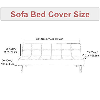 MIFXIN Armless Sofa Cover Futon Slipcover Stretch Spandex Washable Folding Sofa Bed Non-Armrest Couch Furniture Protector Sofa Slip Cover Without Armrests (Green Gold Strip) - color: Green+gold Strip