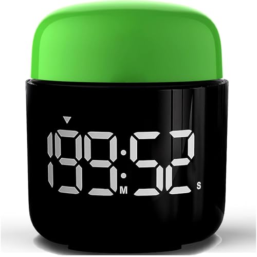 Table Twist Timer, Large LED Display Stopwatch, Silent & Loud Alarm, 199 Minute Countdown & Up, Vintage Night Light, for Kitchen Cooking Meeting Teacher Classroom Office Yoga Fitness Games (Green) - color: Green