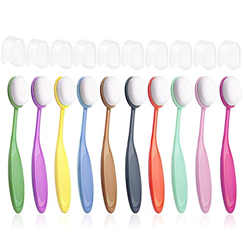 Yoseng 10 Pcs Ink Blending Brushes,with Protective Covers for Card Making | Color-Coded Handles Stencil Brushes,Background Blender Craft Brushes,Paper Crafter Artist Tool,Brush Head Diameter 0.86" - color: 10 Color With Cover