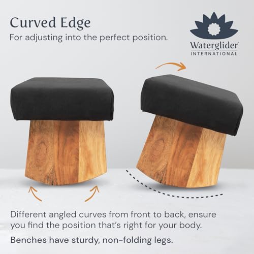 Meditation Bench (NAT. White), Seiza, Sustainable Acacia Wood with Curved Bottom Edges for The Perfect Posture, Meditation Stool, Prayer Bench, Meditation Chair, Yoga Stool - color: Natural White