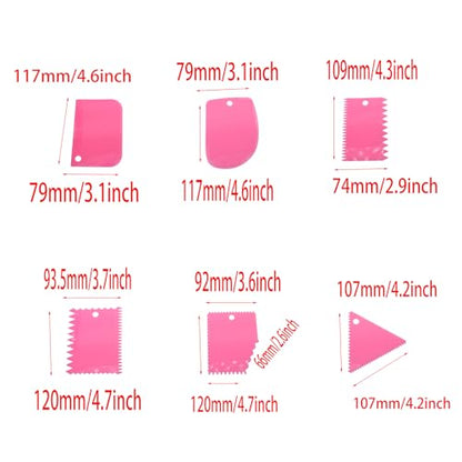 FDXGYH Clay Scraper Set 6pcs Pottery Clay Sculpture Knife Plastic Scraping Handle Carved Industrial DIY Clay Texture Scraper Tool (Pink)