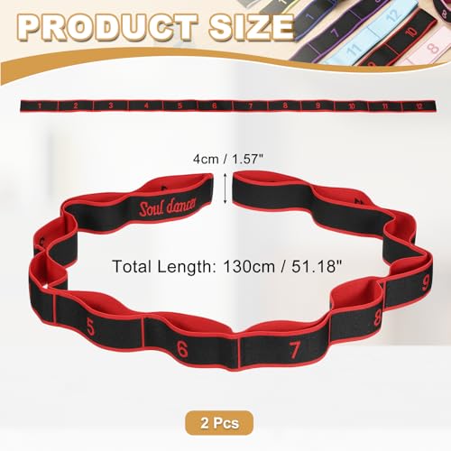 Fitness Resistance Bands, Section Number Stretch Resistance Band | Elastic Stretch Strap with Handles - color: Red
