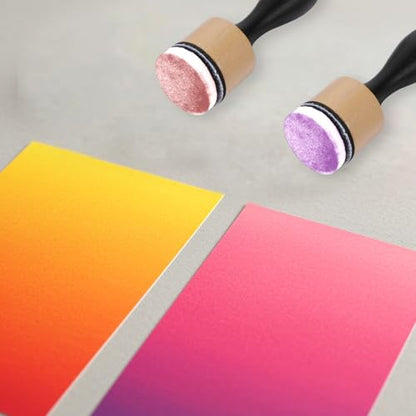 Guduling 13 Pcs Mini Ink Blending Tool,with 12 Pcs Brush for Ink Pad | Ink Blending Brushes,Flat Head Round Ink Blending Tool for Scrapbooking Painting Drawing Art Supplies Distressing