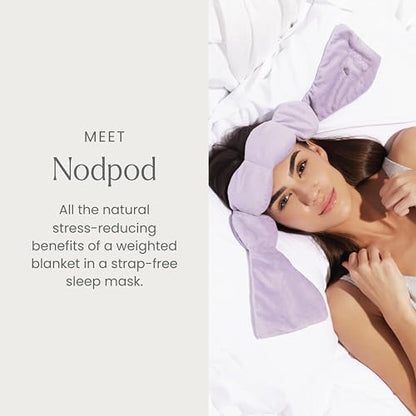 nodpod Patented Gentle Pressure Sleep Mask, Weighted Eye Mask | Patented Light Blocking Design for Sleeping, Travel & Relaxation, Bead Filled, Machine Washable, BPA-Free, Wisteria - color: Wisteria Cotton